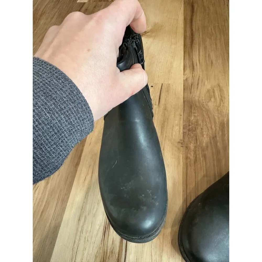 Bogs Auburn Rubber Chelsea Boots Black Waterproof Size 6